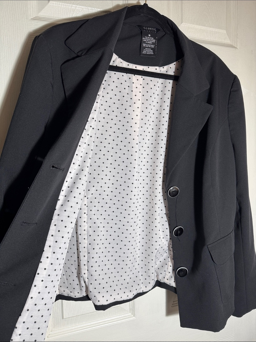 Women's Black Tailored Three-Button Blazer - Unbranded and skirt.